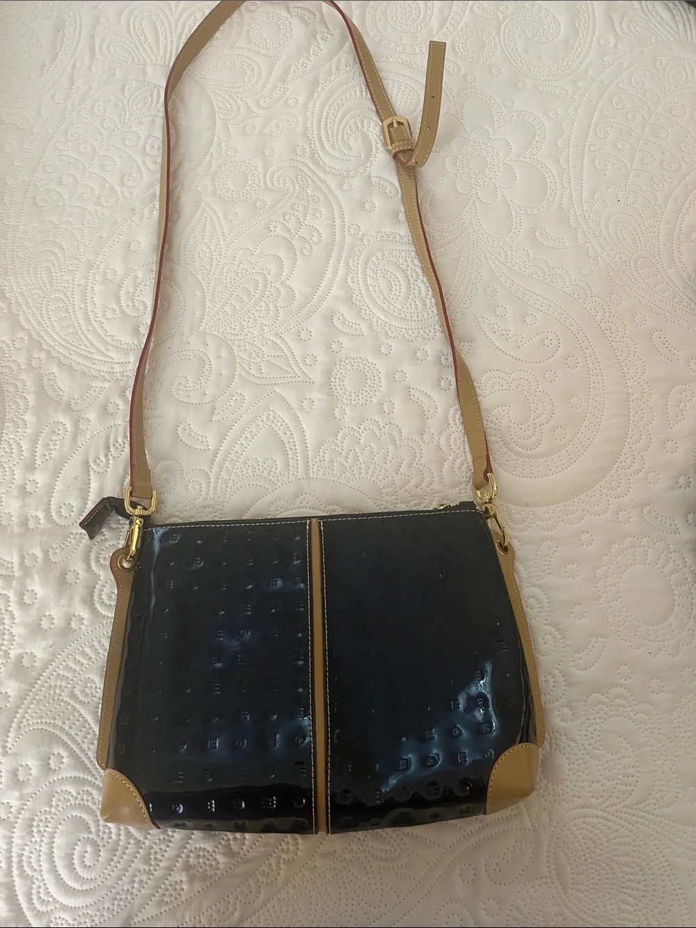 Arcadia Genuine Italian Navy Patent Leather Crossbody Bag – Made in Italy – NWOT